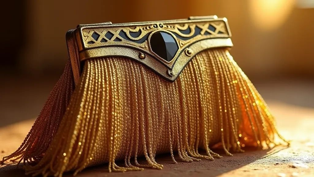 1920s lamé coin purse with Art Deco design
