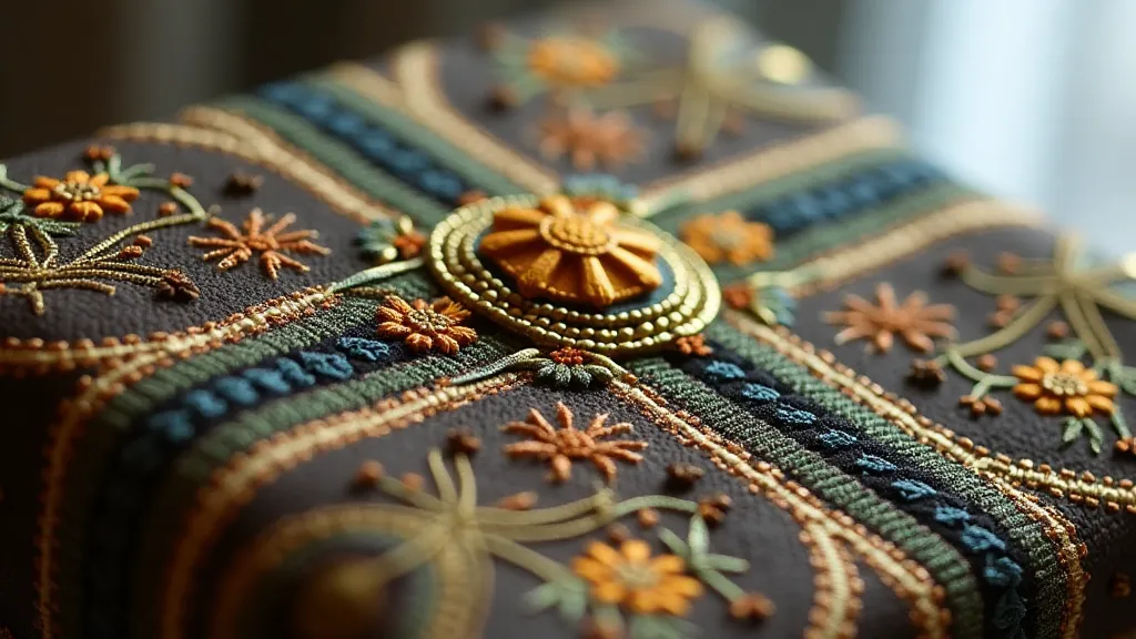 Art Deco coin purse with embroidered details.