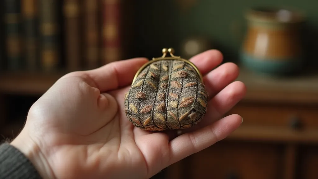 Collector holding vintage coin purse