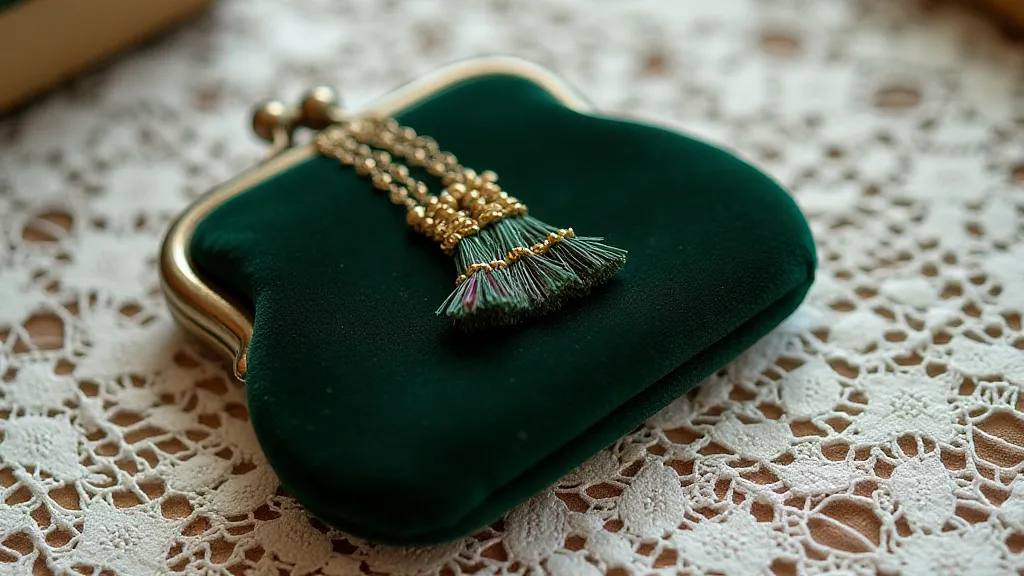 Green velvet coin purse