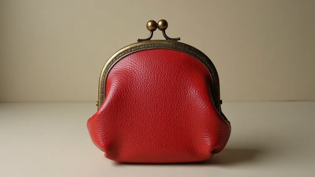 Elegant red leather coin purse