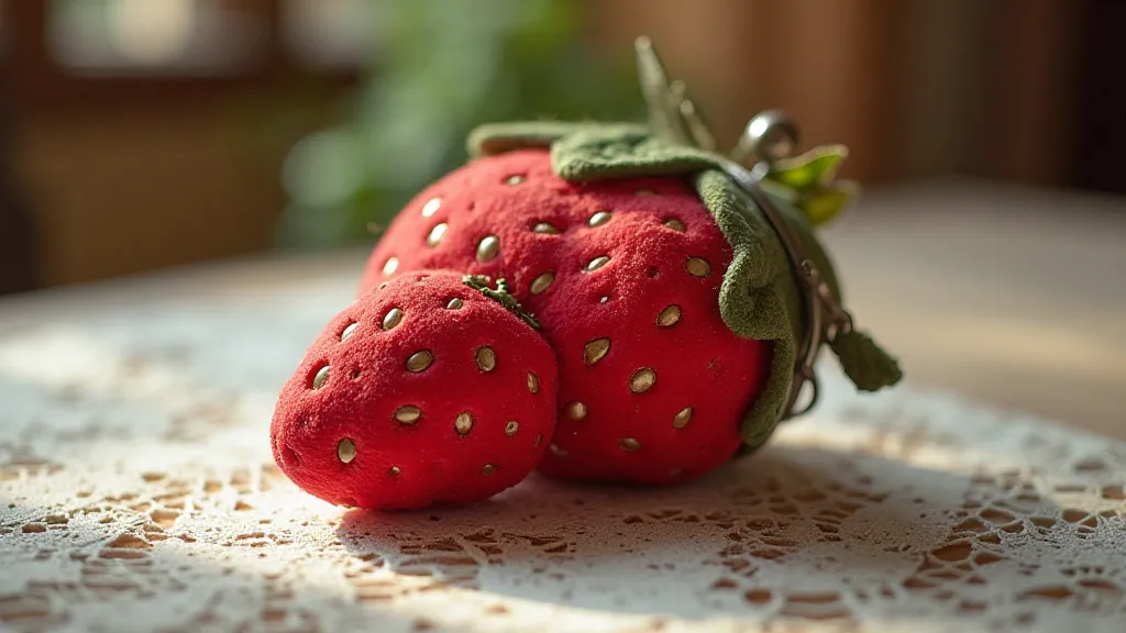 Vintage strawberry coin purse