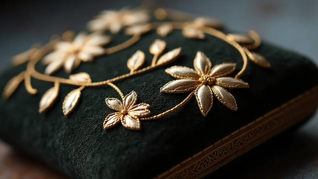 Victorian coin purse made of velvet with floral embroidery.