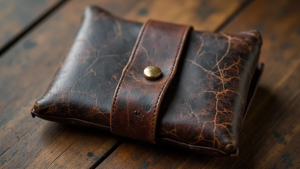 Worn leather coin purse